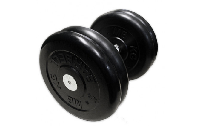 Гантель чёрная, неразборная, с вращающающейся хромированной ручкой, 21 кг Гантель чёрная, неразборная, с вращающающейся хромированной ручкой, 21 кг